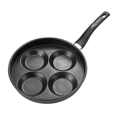 四孔煎蛋鍋 鋼鋁材質 櫸木手柄, 42cm, 1個