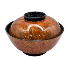 佐和陶瓷 蓋物碗 380mL, 朱彩油滴, 1個