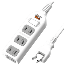 PowerWork 動力工廠 1切4座2P延長線 6.3m 適用於狹小空間, 白色, 1條