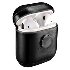 photofast airpods 指尖陀螺 旋轉皮革保護套-紳士黑, 兼具保護與趣味的時尚配件, 1個