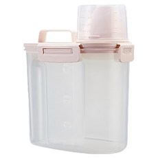 4卡扣 米色偏粉 小 1.7L 密封防潮儲米箱, 1個