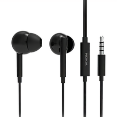 NOKIA 耳道式耳機 E2101A, 有線, 黑色, 線長125cm, 3.5mm接口, E2102A