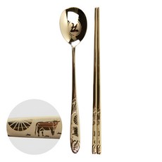 Willive 304不鏽鋼生肖湯筷組 (牛), 勺子 + 筷子, 牛肉, 1組