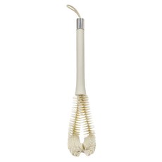 尼龍長柄杯刷 附縫隙迷你刷, 尺寸38*6*5cm, ABS+尼龍+矽膠材質, 清潔杯子/瓶罐, 貝殼灰, 1個