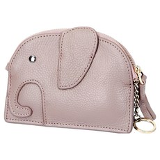 小象造型頭層牛皮真皮零錢包