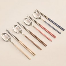 DALPAENAI LIVING CUISINE DE MAMAN 純淨餐具組 湯匙筷子套裝, 湯匙 4支 + 筷子 4雙, 1組, 混和顏色