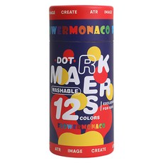 FLOWER MONACO 可水洗 圓頭彩色筆 73 x 73 x 160mm 適用3歲以上, 12色, 1罐