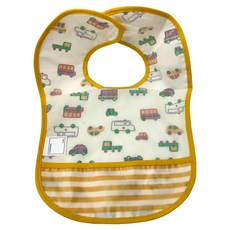 日本千趣會 寶寶圍兜 黃汽車 棉/防水面, 2件, 1組