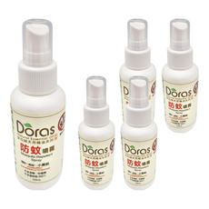 翰諾士 天然精油防蚊噴霧 Doras 朵拉綠天然精油系列 不含酒精、防腐劑、避蚊胺(DEET), 100ml, 5瓶