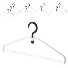 樂邦 問號旋轉無痕加厚曬衣架, 10個, 黑頭白底