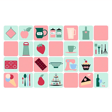 小麥購物 廚房防油壁紙 G424 甜點派對 甜心粉 50g, 6個