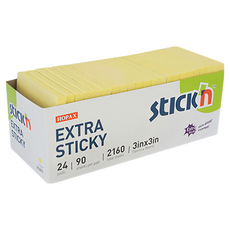 N次貼 超粘粉彩便條本 量販裝 62710 76 x 76mm 黃色, 24本, 1盒
