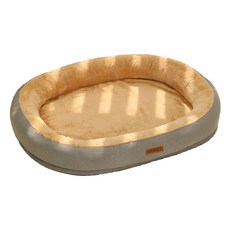 萌貝貝 仿兔絨柔軟橢圓寵物窩, 淺灰色, 1個