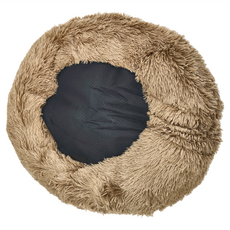 毛絨寵物睡窩 加厚法蘭絨雙面墊子 適用於貓咪、狗狗, 卡其色, 1個