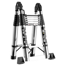 嘉鴻牌 不銹鋼伸縮梯 伸縮兩用梯子 家用梯 工程梯, 1個, 1.7 + 1.7m