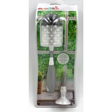 munchkin 滿趣健 二合一奶瓶奶嘴刷(吸盤) 底部吸盤底座 可直立放置, 灰, 1組