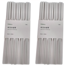 FaSoLa 萌兔抗菌耐高溫玻纖合金筷 5雙 經典款, 白色經典款, 2組