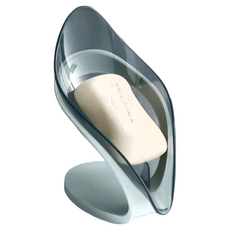 KOTI日安生活 透明樹葉型瀝水肥皂盒 - 透明灰, 1個