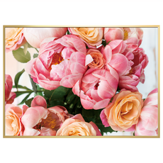 Boluo 菠蘿選畫所 粉紅牡丹與玫瑰 BFFB3460G 畫框 居家裝飾, 粉紅牡丹與玫瑰 金框