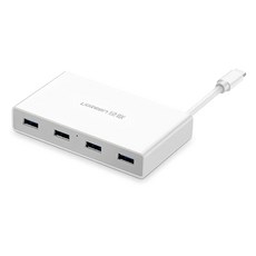 UGREEN 綠聯 4 Port USB3.0 Type-C PD集線器 30278 70mm 手機筆電通用款, 白色, 1個