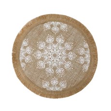 creativeTops 流蘇編織餐墊4入 麻材質 耐熱30度C, 白曼陀羅, 42 x 0.1cm, 1組