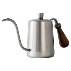 CAFEDE KONA 木柄細口壺 銀色, 600ml, 1個, 單一商品