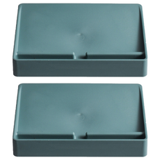 多功能單層斜款排水皂盒置物盒 Set 2, 尺寸12.5x9x2cm, HIPS材質, 白色/藍色, 隨機顏色, 2個