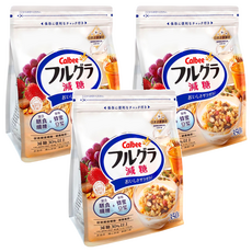 Calbee 卡樂比 Frugra 富果樂 減糖麥片 350g, 日本製造, 含膳食纖維+豆漿, 使用蜂蜜, 3包