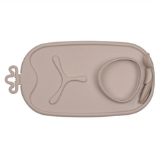 b.box 隨行矽膠餐墊 奶茶色 寶寶外出用餐必備 安全矽膠材質, 1個