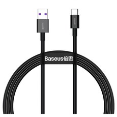 Baseus 倍思 優勝系列 Type-C快充數據線 USB to Type-C 66W, 2m, 黑色, 1條