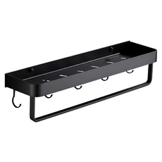 浴室置物架, 黑色, 1個