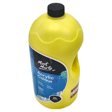 Mont Marte 蒙瑪特 壓克力顏料 2L - 檸檬黃，色彩鮮豔，快乾易混合，覆蓋力佳, 1