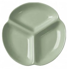 Homely Zakka 北歐三葉形陶瓷分隔餐盤, 7吋/9吋, 奶油白/奶油綠, 1個