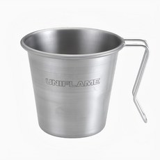 UNIFLAME 鈦提耳杯 滿水容量約350ml, 本體：鈦（厚約0.4mm)提把:不鏽鋼, 鈦色, 1個