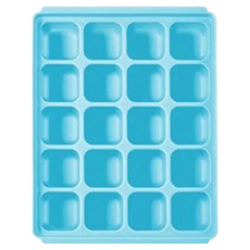 tgm 馬卡龍 白金矽膠副食品冷凍儲存分裝盒, 可按使用量調節, 保鮮保存使用, 適用於微波爐, 洗碗機, 冰箱, 200ml, 藍色, 1個