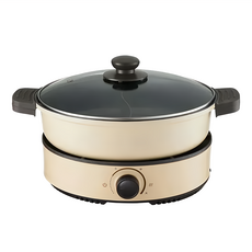 Kinyo 多功能鴛鴦電火鍋 附烤盤 + 玻璃蓋 350 x 280 x 210mm 3.5kg, BP-080