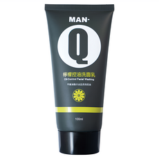 MAN-Q 檸檬控油洗面乳 深層清潔 添加蘆薈成分 加強平滑柔嫩, 100ml, 1條
