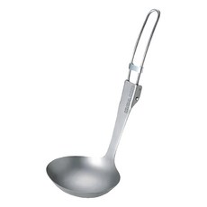 UNIFLAME 折疊鈦湯杓 展開約 70x60x160mm 收納約 70x60x90mm 重量約35g, 銀色, 1支