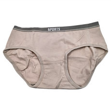 石墨烯抗菌舒適透氣中腰內褲 95%棉 5%氨綸, M, 灰色