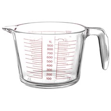 AHOYE 耐熱玻璃量杯, 透明色, 1L, 1個
