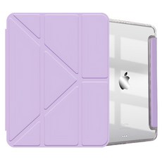 vXTRA 飛創 清透背蓋 Y折變形立架平板皮套 筆槽版, 夢幻紫, 1個