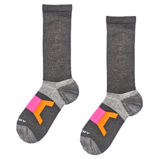 Amiss 機能感 美麗諾羊毛登山襪 萊卡加壓款, 灰色, 1雙
