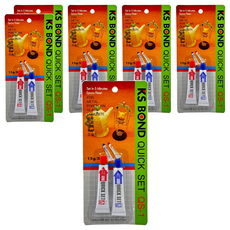 KS BOND QS-1 AB膠 5分鐘快乾環氧樹脂 適用於金屬、瓷器、玻璃、石材, 6組