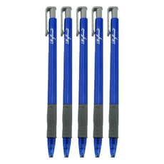 PENROTE 筆樂 滑順中油筆 0.5mm, 藍色, 5支