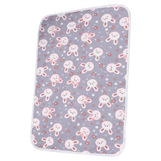 寵物乳膠涼感墊, 吸熱涼感, 超薄乳膠填充, 防滑顆粒, 可愛卡通, 親膚柔軟, 底部防滑, 2XL ( 90 x 70cm ), 灰色小兔, 1個