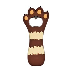 E.dot 萌貓爪冰箱磁鐵/開瓶器/開罐器, 貓爪造型, 軟膠材質, 12.5x5.5cm, 橫紋咖啡, 1個