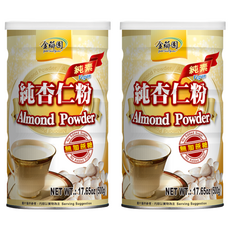 金薌園 即溶純杏仁粉 純素 無加蔗糖, 500g, 2罐