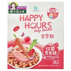 大地之愛 寶寶麵 紅醬菜菜豬豬 Set, 12個月以上寶寶適用, 150g, 1盒
