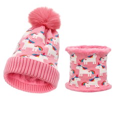 兒童款保暖毛帽圍脖組