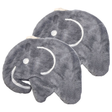 動物擦手巾, 超強吸水, 多種款式, 造型可愛, 舒適柔軟, 不易掉毛, 掛繩設計, 大象, 2條